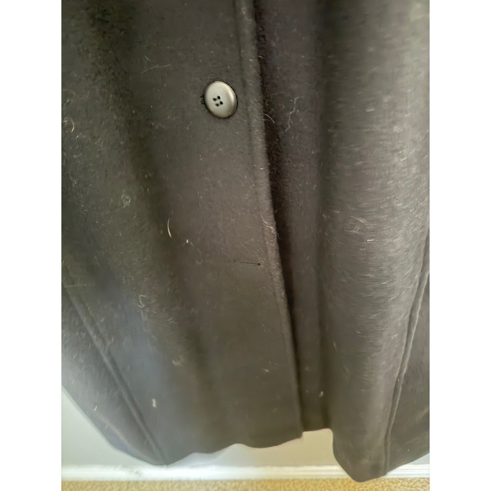 VTG  Pendleton Womens Black Wool Trench Coat SZ 16 Full Length Classic 80's - Picture 5 of 10